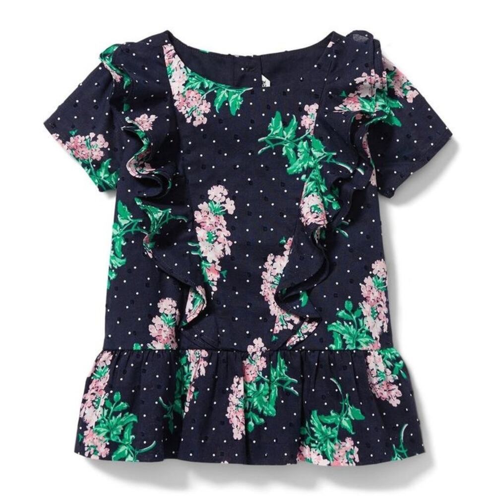 Janie and Jack Swiss Dot Floral Top, 6 - NWT -